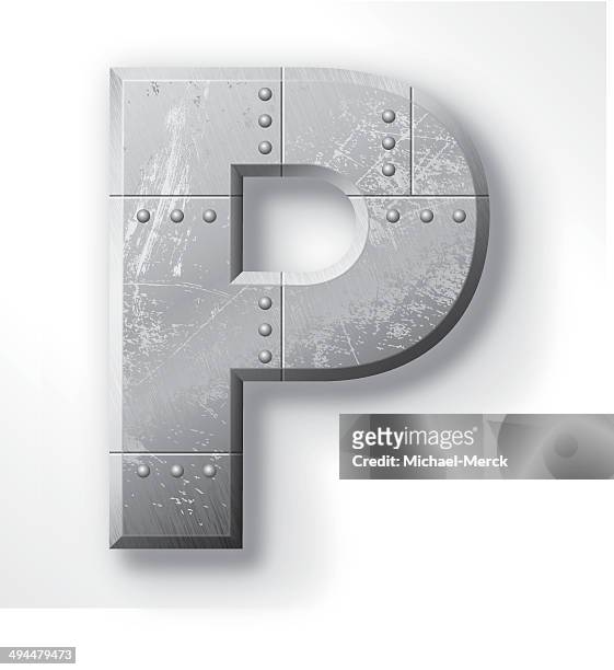metal letter p - p stock illustrations