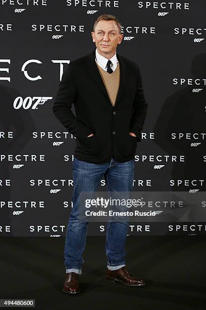 Actor Daniel Craig attends a photocall for 'Spectre' at Hotel St Regis on October 27, 2015 in Rome, Italy.
