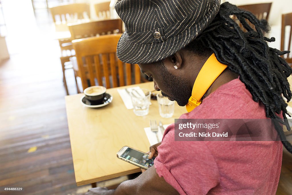 Man using his mobile phone