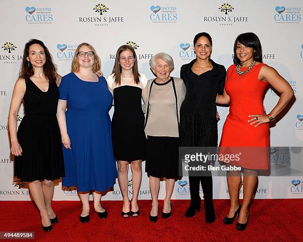 Jessica Sager, Janna Wagner, Simone Bernstein, Roslyn S. Jaffe, Soledad O'Brien and Kelly Fair attend the Roslyn S. Jaffe Awards Luncheon at Cipriani...