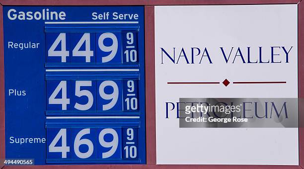 Automoblie gas prices appear to be on the rise in Napa Valley on April 30 in St. Helena, California. Heavy rains in February rains filled most...