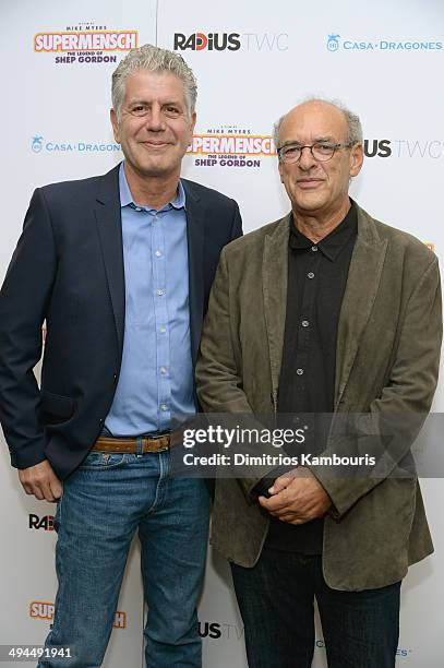 Chef, TV Personality Anthony Bourdain and Producer Shep Gordon attend the ""Supermensch: The Legend Of Shep Gordon" screening at The Museum of Modern...
