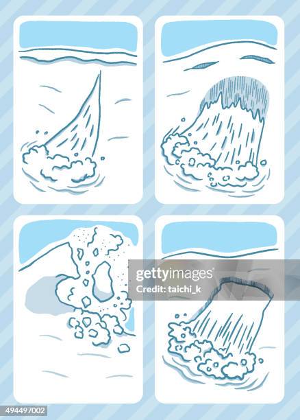 avalanche - scary ski slope stock illustrations