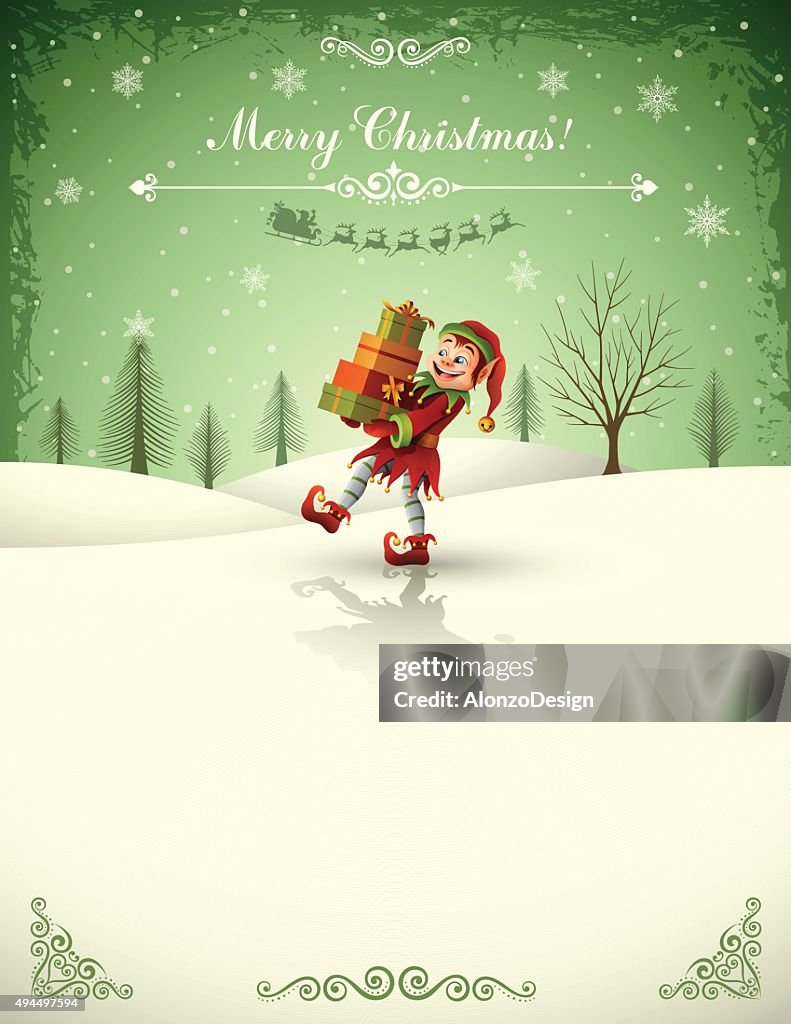 Elf Santa Layout Christmas Design With Santas Elf High-Res Vector Graphic - Getty Images