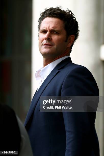 Chris Cairns arrives at Auckland Airport on May 30, 2014 in Auckland, New Zealand. Cairns has returned to New Zealand following his interview in...