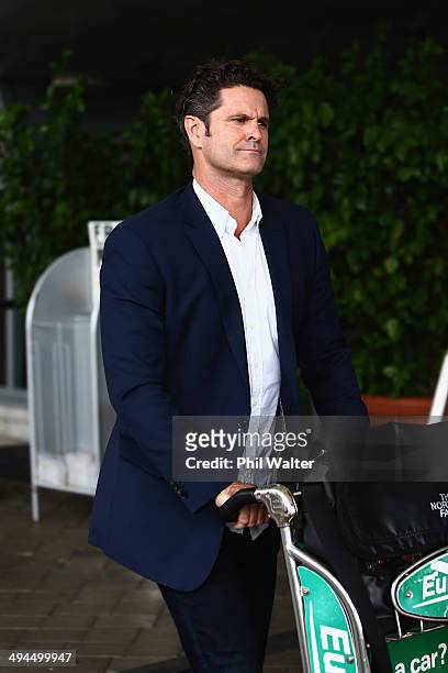 Chris Cairns arrives at Auckland Airport on May 30, 2014 in Auckland, New Zealand. Cairns has returned to New Zealand following his interview in...