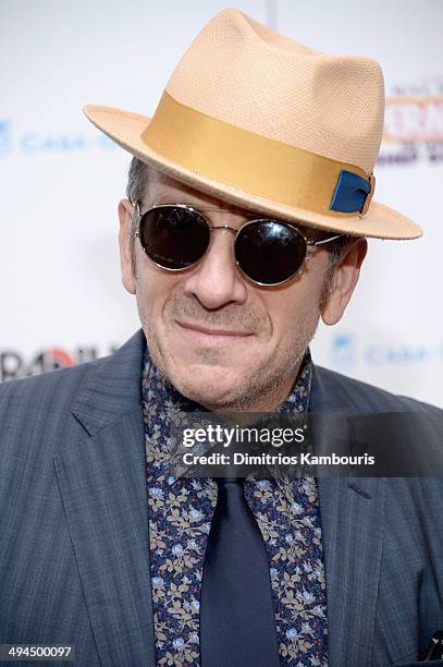 Recording artist Elvis Costello attends the ""Supermensch: The Legend Of Shep Gordon" screening at The Museum of Modern Art on May 29, 2014 in New...