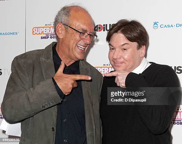 Shep Gordon and director Mike Myers attend the New York premiere of "The Legend Of Shep Gordon" at The Museum of Modern Art on May 29, 2014 in New...