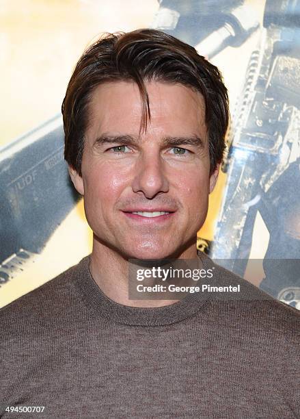 Actor Tom Cruise attends the 'Edge Of Tomorrow' red carpet premiere tour at Scotiabank Theatre on May 29, 2014 in Toronto, Canada.