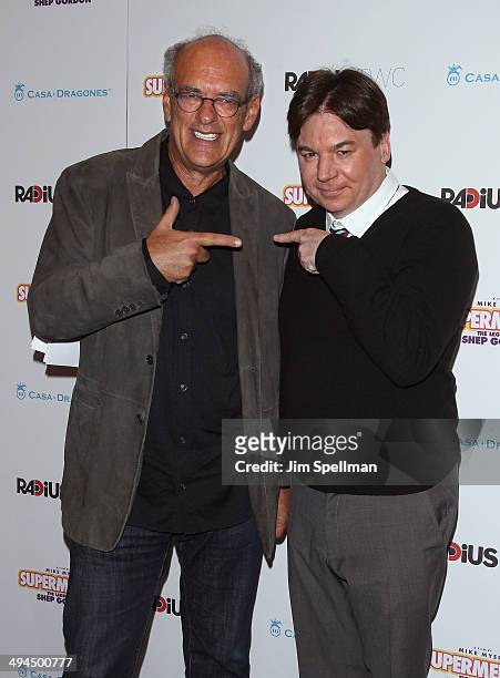 Producer/writer Shep Gordon and director/actor Mike Myers attend the New York premiere of "The Legend Of Shep Gordon" at The Museum of Modern Art on...