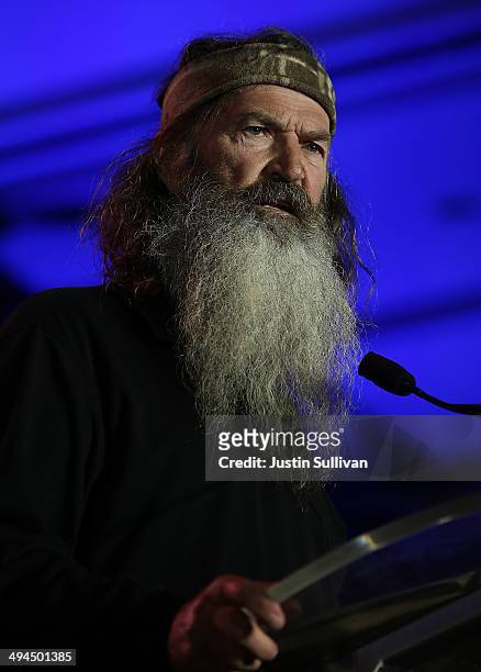 Reality TV personality Phil Robertson speaks during the 2014 Republican Leadership Conference on May 29, 2014 in New Orleans, Louisiana. Members of...