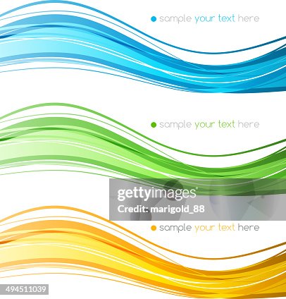 Colour Line Vector Set Of Vector Color Curve Lines Design Element High-Res Vector Graphic ...