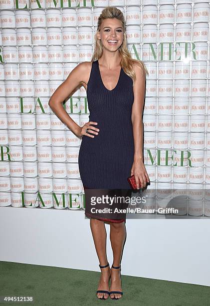 Model Kelly Rohrbach arrives at the La Mer Celebrates 50 Years Of An Icon at Siren Studios on October 13, 2015 in Hollywood, California.