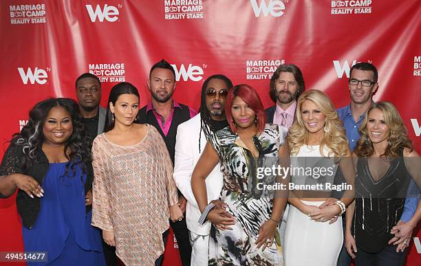 The Cast of Marriage Boot Camp Tanisha Thomas, Jenni Farley, Kevin Surrat, Traci Braxton, Gretchen Rossi, and Trista Sutter Clive Muir, Roger...