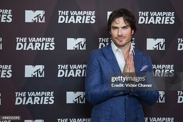 Actor Ian Somerhalder attends a press conference and photo call to promote the tv series The Vampire Diaries at Four Seasons hotel on May 29, 2014 in...