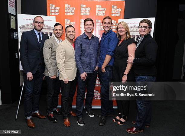 Chad Griffin, Paul Katami, Jeff Zarrillo, Ben Cotner, Ryan White, Sandy Stier and Kris Perry attend a screening of "The Case Against 8" presented by...