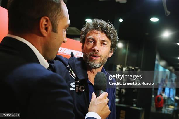 Cristiano De Masi and Alessio Boni attend the 'Diobo' Che Bello' charity event at D-Store Dainese on May 29, 2014 in Rome, Italy.