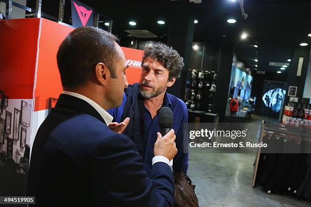 Cristiano De Masi and Alessio Boni attend the 'Diobo' Che Bello' charity event at D-Store Dainese on May 29, 2014 in Rome, Italy.