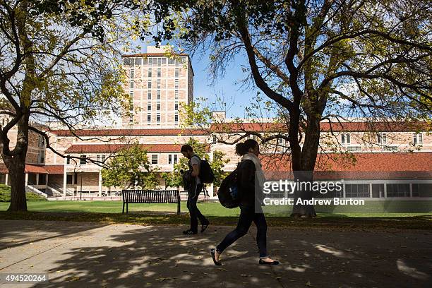 People walk through the University of Colorado campus on October 27, 2015 in Boulder, Colorado. Tomorrow CNBC will host two Republican presidential...