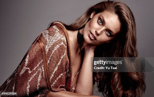 Model Emily DiDonato is photographed for a fashion editorial for Glamour Spain on July 7, 2015 in Los Angeles, California. PUBLISHED IMAGE.