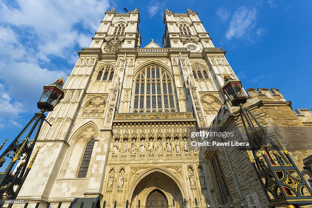 Western Entrance to Westminster Abbey in London...