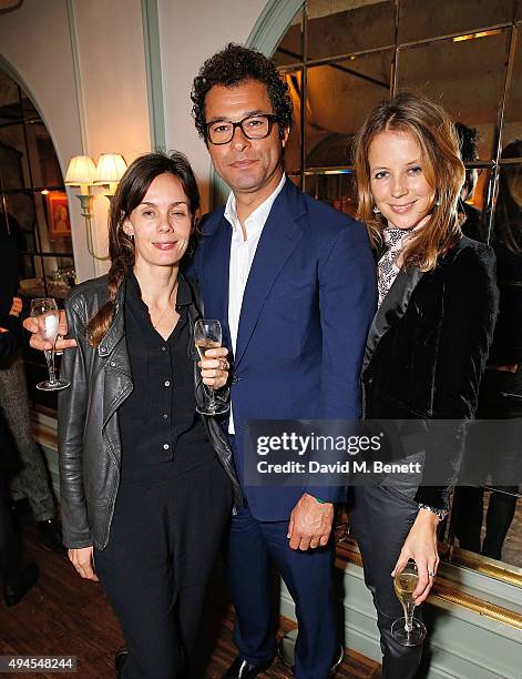 Guest, Marzouk Al Bader and Tilly Wood attend the drinks and dinner at Daphne's to celebrate the Robert Clergerie Walton Street store launch hosted...