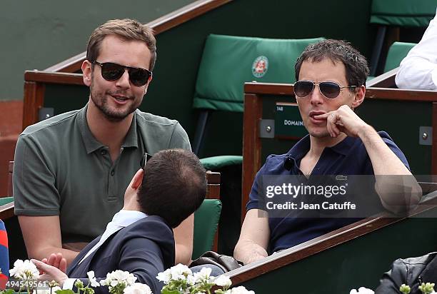 Marc-Olivier Fogiel and his husband FranÃ§ois Roelants attend Day 5 of the French Open 2014 held at Roland-Garros stadium on May 29, 2014 in Paris,...