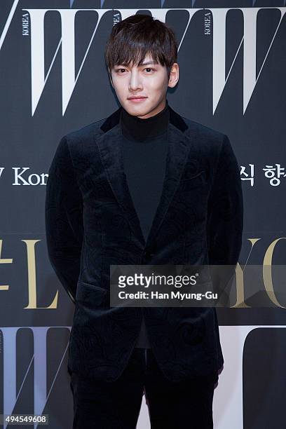 South Korean actor Ji Chang-Wook poses for photographs at the W Magazine Korea Breast Cancer Awareness Campaign 'Love Your W' photo call on October...