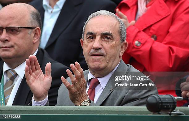 Jean Gachassin, president of the French Tennis Federation attends Day 5 of the French Open 2014 held at Roland-Garros stadium on May 29, 2014 in...