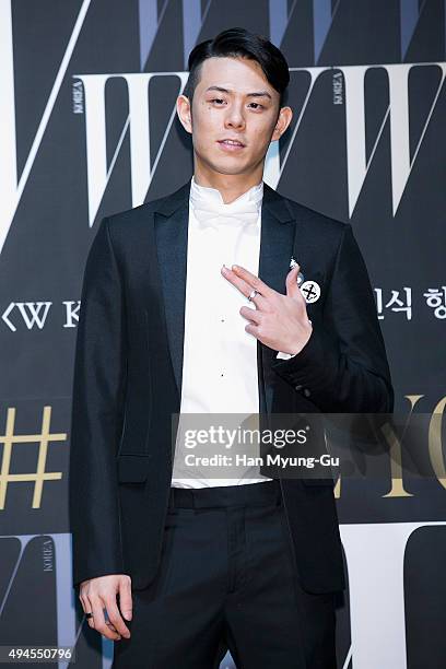 South Korean rapper Beenzino poses for photographs at the W Magazine Korea Breast Cancer Awareness Campaign 'Love Your W' photo call on October 27,...