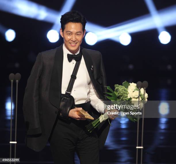 Lee Jung-Jae is awarded during the 50th Paeksang Arts Awards at Grand Peace Palace in Kyung Hee University on May 27, 2014 in Seoul, South Korea.