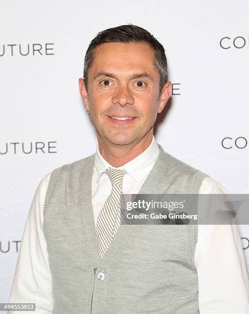 Designer Shaun Leane arrives at the Janelle Monae concert at the Couture Las Vegas jewelry show at Wynn Las Vegas on May 29, 2014 in Las Vegas,...