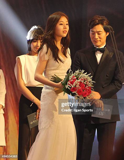 Baek Jin-Hee is awarded during the 50th Paeksang Arts Awards at Grand Peace Palace in Kyung Hee University on May 27, 2014 in Seoul, South Korea.