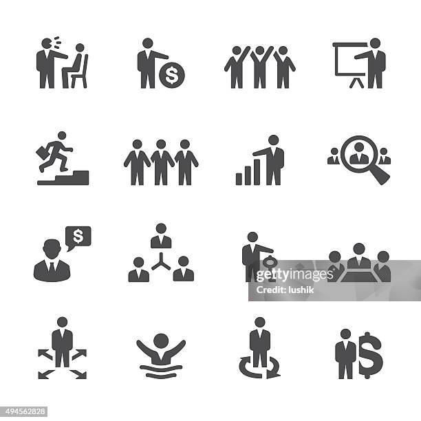 soulico icons - business issues - key personnel icon stock illustrations