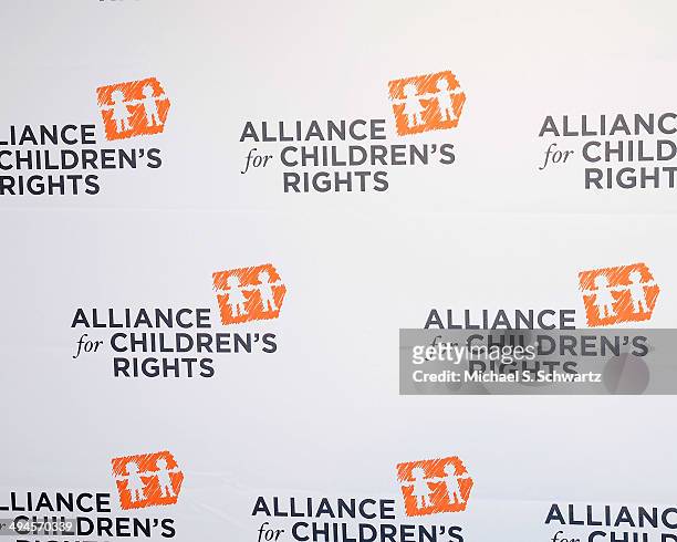 Signage at the Alliance for Children's Rights 5th Annual Right to Laugh comedy benefit at Avalon on May 29, 2014 in Hollywood, California.