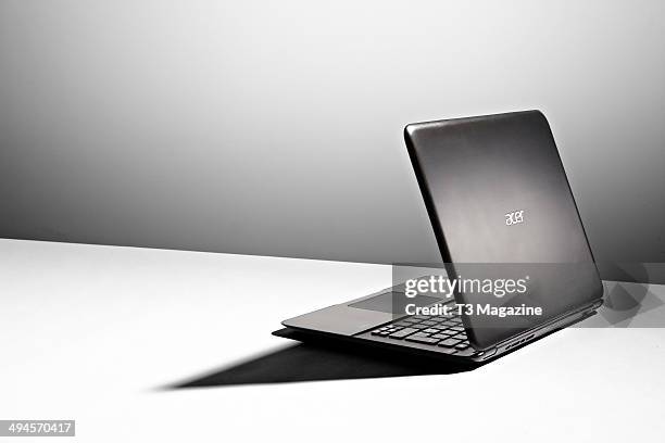 An Acer Aspire S5 laptop PC photographed on a white background, taken on September 9, 2013.