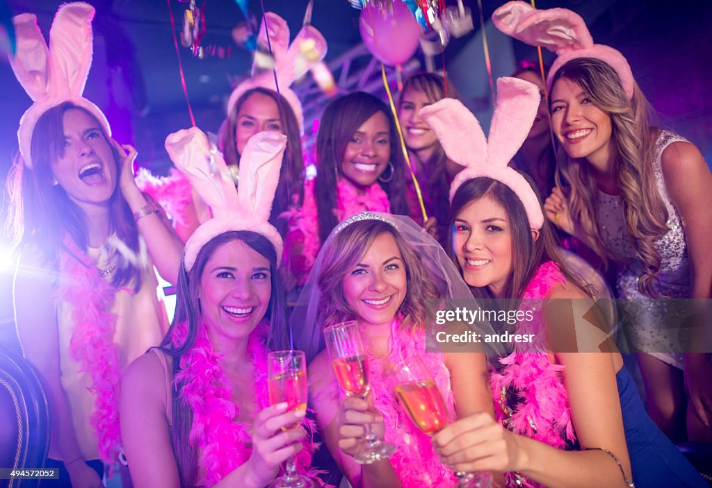 Group of women at a bachelorette party