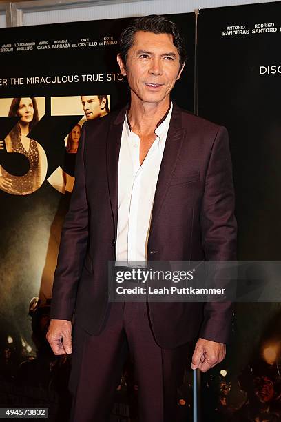 Actor Lou Diamond Phillips attends the Washington, DC premiere of "The 33" at The Newseum on October 27, 2015 in Washington, DC.