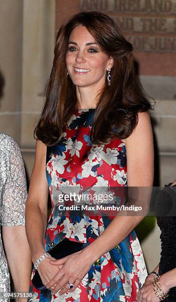 Catherine, Duchess of Cambridge attends the 100 Women In Hedge Funds Gala Dinner in aid of The Art Room at the Victoria and Albert Museum on October...
