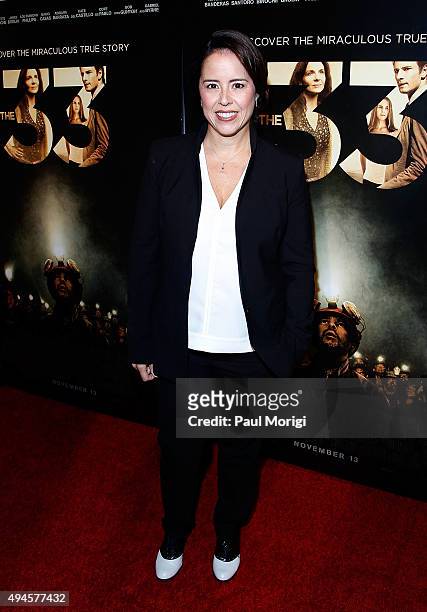 Director Patricia Riggen attends Washington DC premiere of the film "The 33" at The Newseum on October 27, 2015 in Washington, DC.