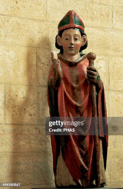 Martin of Tours . Bishop of Tours. Sculpture. Church of Saint Martin de Tours. Fromista. Spain.