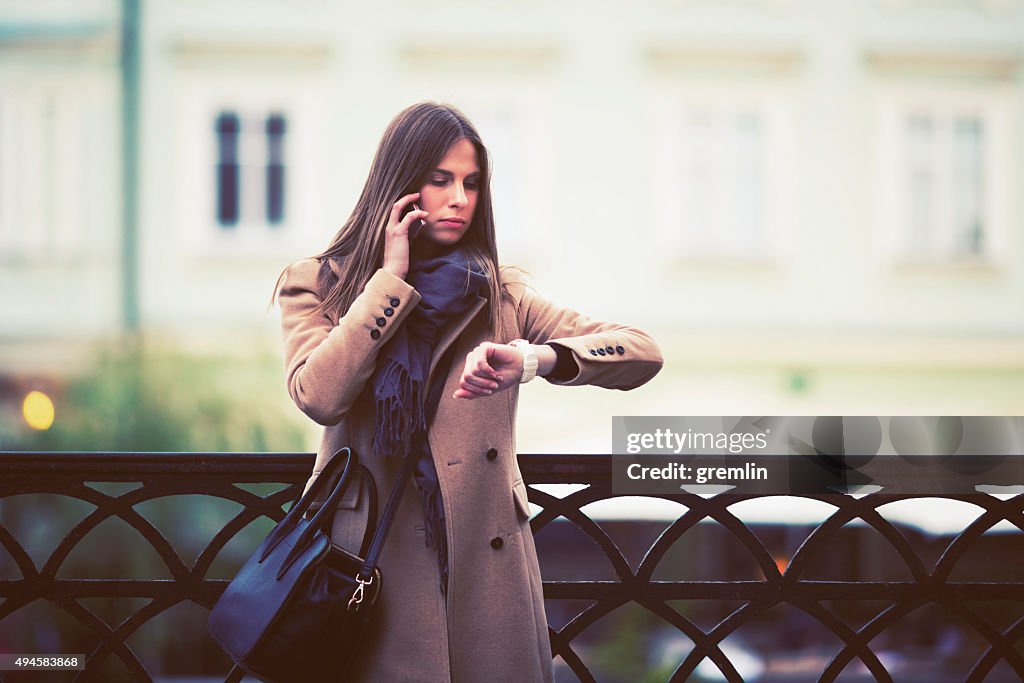 Young woman waiting on a blind date