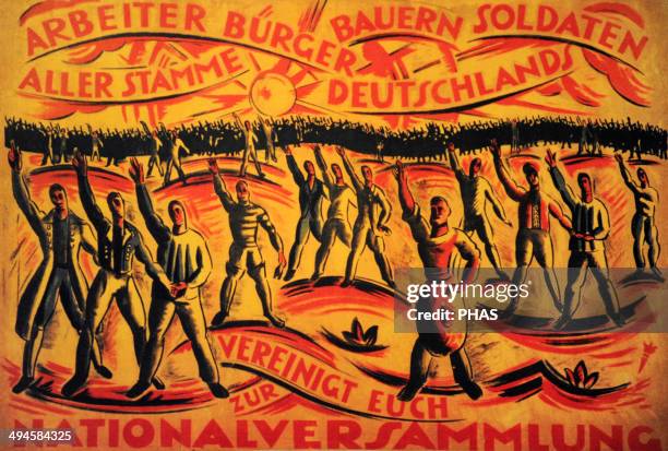 Poster for the National Assembly elections. January 19, 1919. Workers, citizens, farmers soldiers of German origin, unite in the National Assembly!...