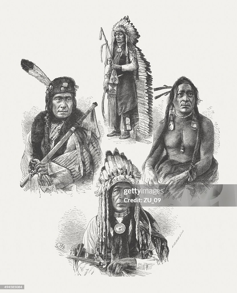 Native American leaders, after photographs by Alexander Gardner, published 1874