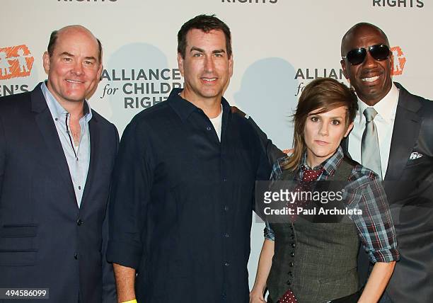 David Koechner, Rob Riggle, Cameron Esposito and J.B. Smoove attend The Alliance For Children's Rights 5th Annual Right To Laugh comedy benefit at...