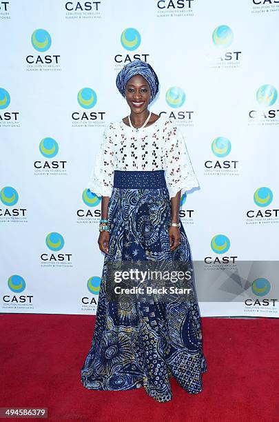 Human and civill rights and democracy activitst Hafsat Abiola arrives at CAST 16th From Slavery To Freedom Gala at Skirball Cultural Center on May...