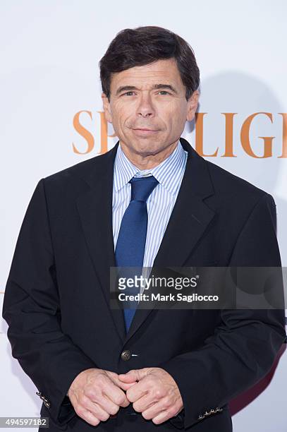 Boston Globe Reporter Mike Renzendes attends the "Spotlight" New York Premiere at Ziegfeld Theater on October 27, 2015 in New York City.