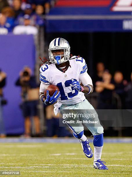 Lucky Whitehead of the Dallas Cowboys in action against the New York Giants on October 25, 2015 at MetLife Stadium in East Rutherford, New Jersey....