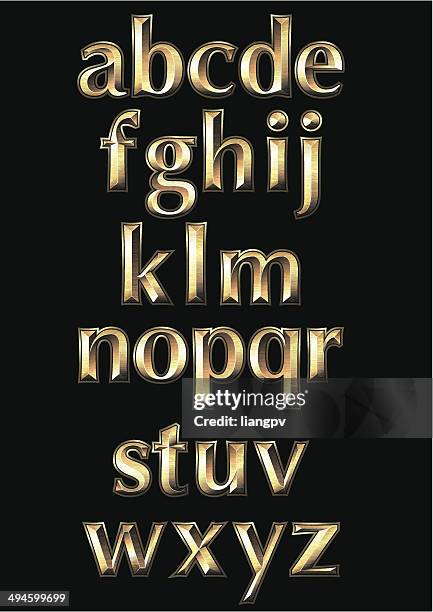 alphabet - chrome font stock illustrations