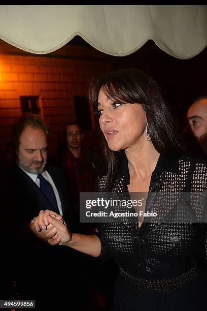 Monica Bellucci is seen at dinner after the Premiere of "007 Spectre" on October 27, 2015 in Rome, Italy.